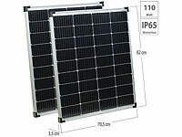 revolt 2er-Set Mobiles monokristallines Solarpanel, 110 W, MC4-komp., IP65; Solarpanels faltbar, Solaranlagen-Set: Mikro-Inverter mit MPPT-Regler und Solarpanel 