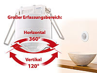 revolt Decken-Einbau-Bewegungsmelder 360°, für Einbauleuchten, LED-geeignet; Bewegungsmelder 230V, Unterputz Bewegungsmelder mit PIR und Sound-Sensoren Bewegungsmelder 230V, Unterputz Bewegungsmelder mit PIR und Sound-Sensoren 