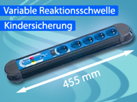 revolt Professionelle 4+1 Master-/Slave-Steckdosenleiste 3600 Watt