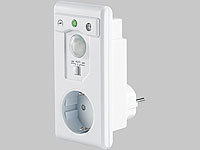 revolt Energiespar-Steckdose "Premium" mit PIR-Bewegungssensor; Funk-Steckdosen mit Fernbedienung, USB-SteckdosenDigitale Zeitschaltuhren 