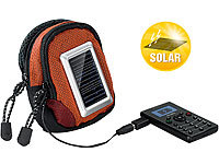 revolt 2in1 Schutztasche & USB-Powerbank mit Solar-Panel für mobile Geräte; USB-Powerbanks kompakt USB-Powerbanks kompakt 