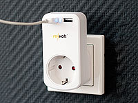 revolt Steckdose mit 2x USB; Mehrfach-USB-Netzteile für Steckdose 