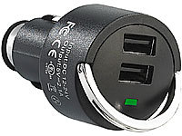 revolt 12V USB Adapter: Mini-Kfz-USB-Ladegerät mit 2 Ports, 12 & 24 V, 4,8 A,  24 Watt, Metall (USB Adapter Kfz)