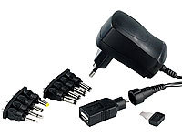 revolt Universal-Schaltnetzteil 600 mA, umschaltbar 3  12 Volt, 9 Adapter; 2in1-Hochleistungsakkus & Solar-Generatoren, Mehrfach-USB-Netzteile für Steckdose 