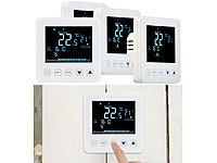 revolt 4er-Set Wand-Thermostate für Fußbodenheizung, LCD, Touch-Tasten