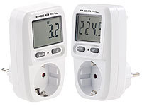 revolt 2er-Set digitale Energiekosten-Messer & Stromverbrauchs-Zähler; 2in1-Solar-Generatoren & Powerbanks, mit externer Solarzelle 2in1-Solar-Generatoren & Powerbanks, mit externer Solarzelle