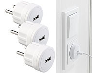 revolt 3er-Set ultrakompakte Steckdosen-USB-Netzteile, 2,1 A, 10,5 W, Ø 39 mm; Mehrfach-USB-Netzteile für Steckdose Mehrfach-USB-Netzteile für Steckdose 