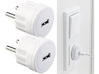 revolt 2er-Set ultrakompakte Steckdosen-USB-Netzteile, 2,1 A, 10,5 W, Ø 39 mm