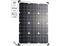 revolt Mobiles Solarpanel mit monokristallinen Solarzellen, 50 Watt