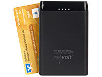 revolt Powerbank im Kreditkarten-Format, 5.000 mAh, 2 USB-Ports, 2,4 A, 12 W; USB-Solar-Powerbanks USB-Solar-Powerbanks USB-Solar-Powerbanks 