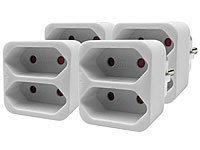 revolt 4er Set Eurostecker 2-fach Steckdosen, 230V, weiß; Mehrfach-USB-Netzteile für Steckdose Mehrfach-USB-Netzteile für Steckdose 