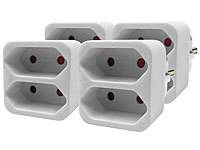 revolt 4er Set Eurostecker 2-fach Steckdosen, 230V, weiß