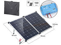 revolt Faltbares mobiles 160W Solarpanel mit Laderegler 12V/10A mit USB