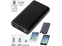 revolt Powerbank, Quick Charge 3.0 & USB Typ C PD, 10.000 mAh, bis 3 A, 18 W; USB-Solar-Powerbanks, 2in1-Hochleistungsakkus & Solar-Konverter mit modifizierter Sinuswelle USB-Solar-Powerbanks, 2in1-Hochleistungsakkus & Solar-Konverter mit modifizierter Sinuswelle 