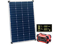 revolt Powerbank & Solar-Konverter mit mobilem 110-Watt-Solarpanel, 216Ah; 2in1-Hochleistungsakkus & Solar-Generatoren 2in1-Hochleistungsakkus & Solar-Generatoren 2in1-Hochleistungsakkus & Solar-Generatoren