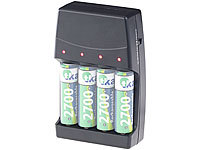 revolt 2in1-Ladegerät für NiMH-/NiCd-Akkus & Alkaline-Batterien, Typ AA & AAA