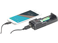 revolt 3in1-Akku-Schnell-Ladegerät, E-Zigaretten-Lade & Powerbank-Funktion; 2in1-Akku- und Batterie-Ladegeräte, Akku-Ladegeräte mit Powerbank-Funktionen 2in1-Akku- und Batterie-Ladegeräte, Akku-Ladegeräte mit Powerbank-Funktionen 