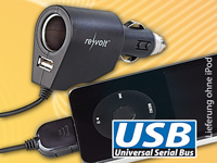 revolt 3in1 Kfz-Ladenetzteil 12V/24V für iPods und USB-Geräte
