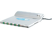 revolt PC-Steckdosenleiste "Power Center" mit 4-Port USB-Hub; Mehrfach-USB-Netzteile für Steckdose 