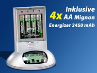 revolt "Cyber LCD UltraFast Charger" + 4 Energizer 2450mAh (AA)