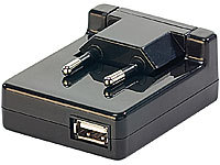 revolt USB-Adapter 110-240V für iPhone, iPod, MP3-Player, Navi u.v.m.; Mehrfach-USB-Netzteile für Steckdose 