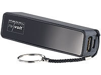 revolt Powerbank für iPhone, Handy & USB-Geräte, schwarz, 2.200 mAh; USB-Solar-Powerbanks 