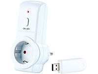 revolt USB-Dongle (PX-1674) mit zwei 1100-W-Funksteckdosen (PX-1672)