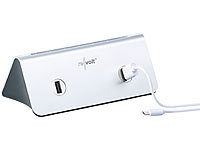 revolt Tisch-Powerbank PB-104.t mit 10.000 mAh, 4x USB, 2,1 A / 10,5 Watt; Tischkartenhalter mit USB-Ladestation Tischkartenhalter mit USB-Ladestation 