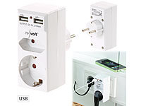 revolt 2-fach-Steckdose und 2-fach-USB-Netzteil, 2,1 Ampere