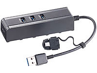 revolt USB-3.0-Hub mit 3 Ports, SD-Kartenleser & Micro-USB-/ OTG-Adapter; Mehrfach-USB-Netzteile für Steckdose 