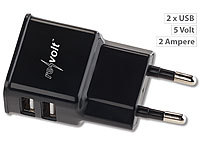 revolt Mini Pico 2-fach-USB-Netzteil mit 2,1 A / 10,5 Watt, 100  240 Volt; USB-Steckdosen 