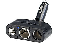 revolt Kfz-Verteiler mit je 2 12/24-Volt und USB-Buchsen, 4,8 A; Mehrfach-USB-Netzteile für Steckdose Mehrfach-USB-Netzteile für Steckdose Mehrfach-USB-Netzteile für Steckdose 