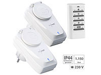 revolt 2er-Set Außen-Funksteckdose, Fernbedienung, IP44, bis 5 A, 1.150 Watt