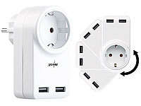 revolt Unterputzsteckdosen: 2in1-Unterputz-Steckdose mit 2-fach-USB-Netzteil,  2,1 Ampere (Steckdose mit 2 USB-Ports)