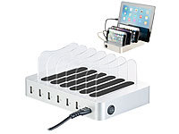 revolt 6-Port-USB-Ladestation mit entnehmbaren Trennwänden, 10 A / 50 Watt