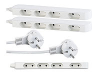 revolt 2er-Set extraschmale 4-fach-Steckdosenleiste für Eurostecker, 2.300 W; USB-Steckdosen USB-Steckdosen USB-Steckdosen 