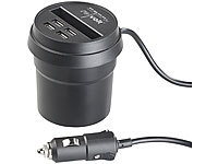 revolt Kfz-USB-Ladegerät mit Kartenhalter, 4x USB, 3,1 A/15,5 W, für 12/24 V