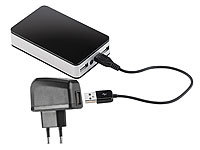 revolt Powerbank mit 6600 mAh für iPod, iPhone, Handy + Netzteil; USB-Solar-Powerbanks