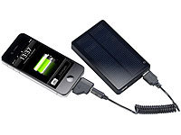 revolt Solar-Powerbank 4.000 mAh für iPad, iPhone, Navi, Smartphone; USB-Powerbanks kompakt