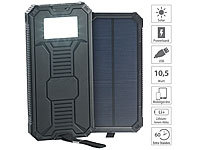 revolt Solar-Powerbank mit 12.000 mAh, 1,3-W-Solarpanel & LED-Leuchte, 2x USB