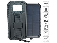 revolt Solar-Powerbank mit 12.000 mAh, 1,3-W-Solarpanel & LED-Leuchte, 2x USB; USB-Solar-Powerbanks, 2in1-Hochleistungsakkus & Solar-Konverter mit modifizierter Sinuswelle USB-Solar-Powerbanks, 2in1-Hochleistungsakkus & Solar-Konverter mit modifizierter Sinuswelle 