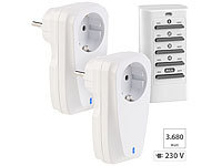 revolt 2er-Set Funksteckdosen mit Fernbedienung, bis 16 A, 3.680 Watt