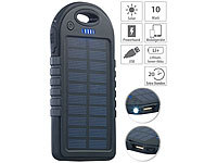 revolt Solar-Powerbank mit 4.000 mAh & Taschenlampe, 2x USB, bis 2 A, 10 Watt; Solarpanels Solarpanels Solarpanels Solarpanels 