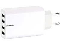 revolt 4-Port-Power-USB-Wandnetzteil, 21 Watt, 4,2 A; Kfz-USB-Netzteile für 12/24-Volt-Anschluss 