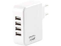 revolt Intelligentes 4-Port-USB-Wandnetzteil, Smart-Power-Technologie, 24 W