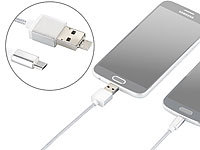 revolt 3in1-USB-2.0-Kabel mit USB-A und 2 Micro-USB-Steckern, OTG; Mehrfach-USB-Netzteile für Steckdose Mehrfach-USB-Netzteile für Steckdose 