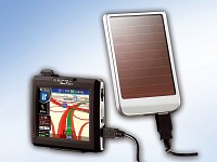 revolt Solar-Ladegerät "4 Seasons" für Handy, Navi, Smartphone & Co.; 2in1-Solar-Generatoren & Powerbanks, mit externer Solarzelle 