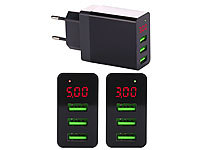 revolt Intelligentes 3-Port-USB-Wandnetzteil mit LED-Display, 3,1 A, 15,5 W; Mehrfach-USB-Netzteile für Steckdose Mehrfach-USB-Netzteile für Steckdose Mehrfach-USB-Netzteile für Steckdose Mehrfach-USB-Netzteile für Steckdose 