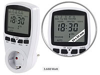 revolt Digitale Zeitschaltuhr mit XXL-Display und minutengenauer Schaltung; Energiekostenmesser Energiekostenmesser 