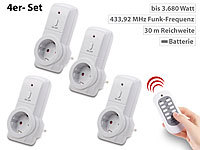 revolt 4er-Set selbstlernende Funksteckdosen V3 mit Fernbedienung, 3.680 Watt